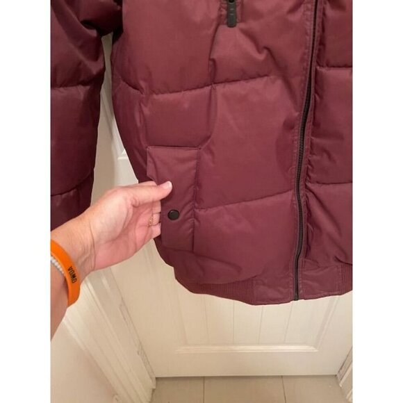 Jeans By Buffalo Men's XL Maroon Puffer Jacket With REMOVABLE Hood & Zipper Pock - Picture 11 of 14